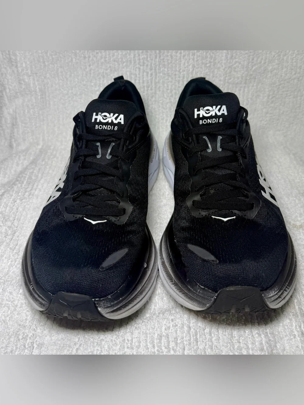 Hoka Men's Black and White Cushioned Road Running Shoes